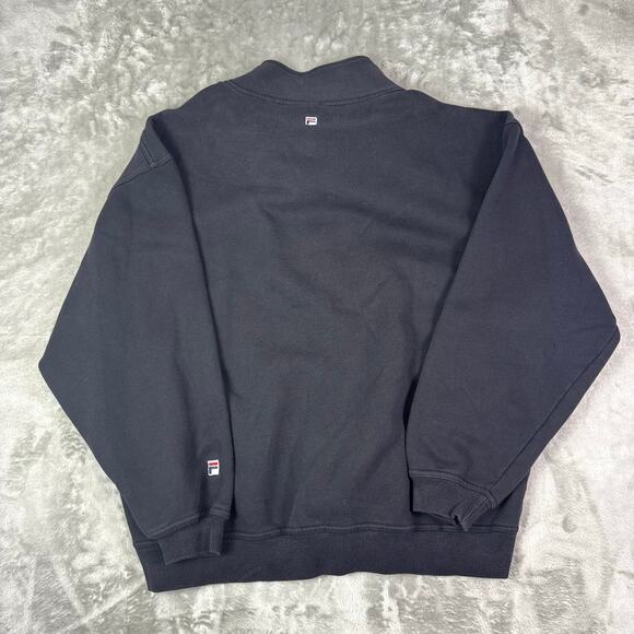 VTG Y2K Fila black 1/4 zip streetwear sportswear pullover sweatshirt mens XL - Picture 2 of 6